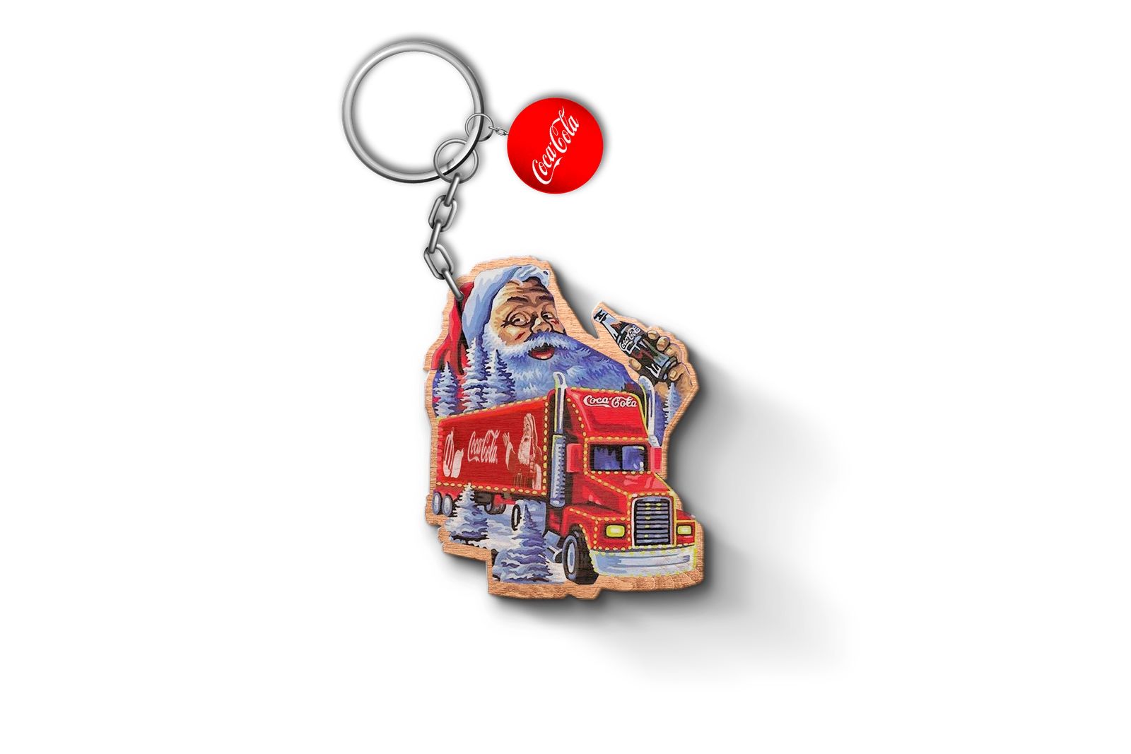 Coca-Cola caravan truck keychain charm